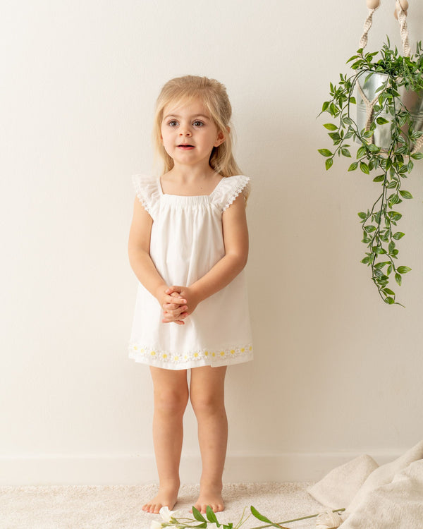 Organic cotton girls dress. Toddler girls sleeveless dress. Made from 100% organic cotton certified by Global Organic Textile Standard ( GOTS).
