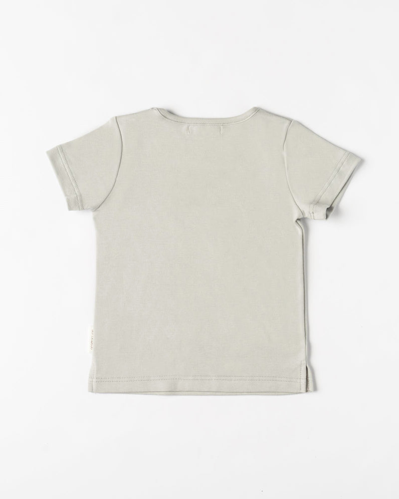 Organicline Baby boy Dinosaur T-shirt-Sliver grey back view