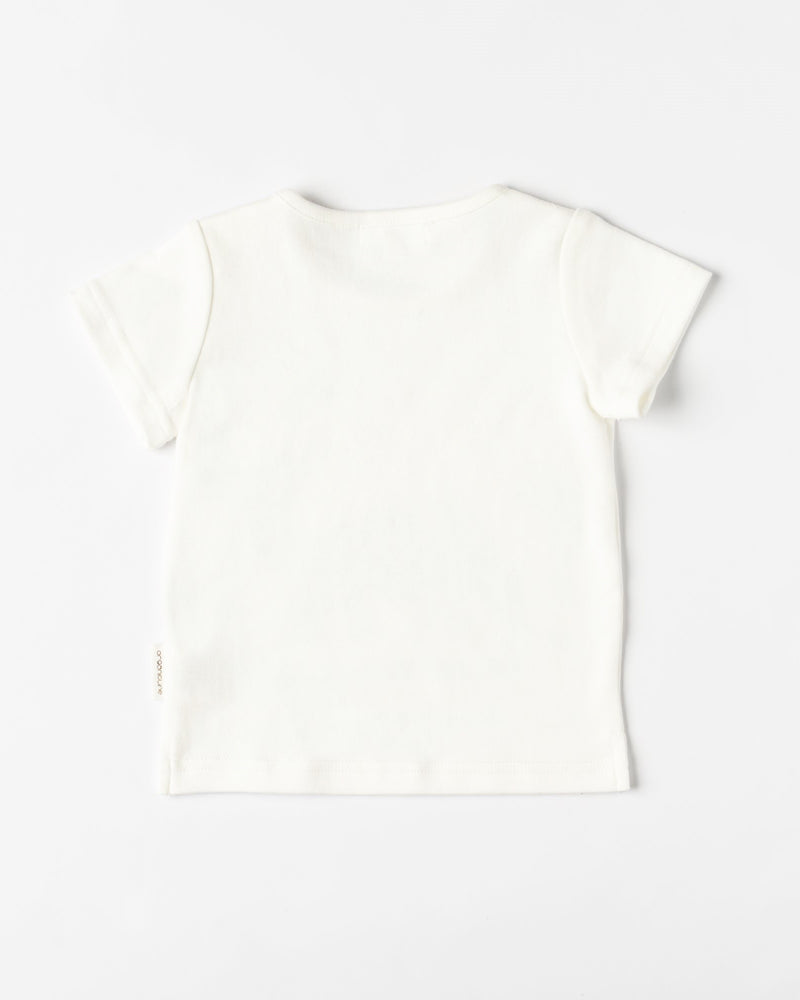 Organicline baby boy Dinosaur T-shirt - Natural white -back view