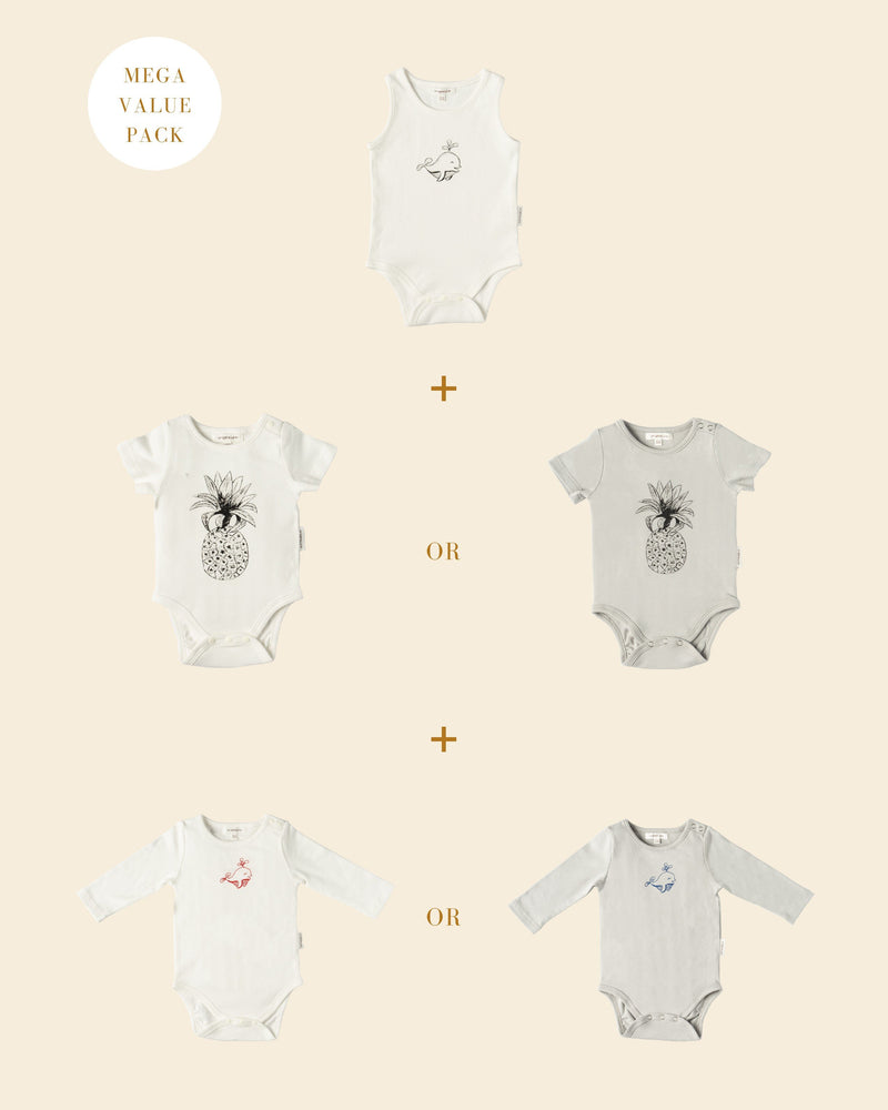 newborn gift; baby shower gift; Organic cotton bodysuits multi-pack;